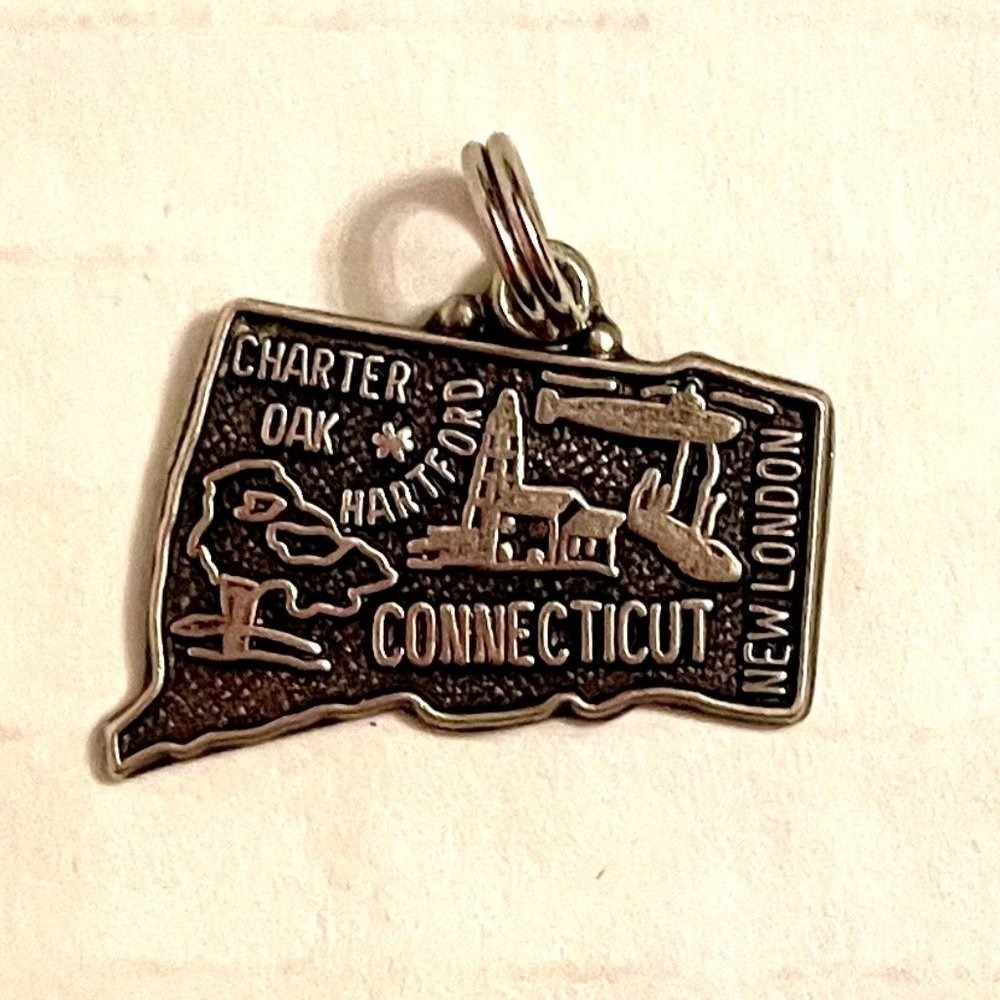 Sterling Silver Connecticut State charm